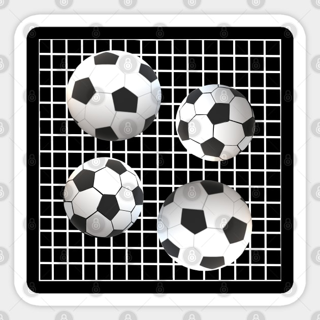 Soccer Balls On Goal Post Net Sticker by Art By LM Designs 